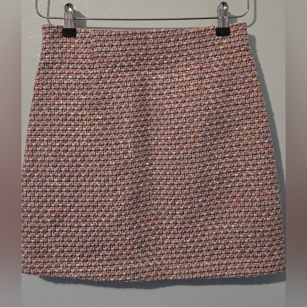 Aritzia Pink Multicolor Tweed Mini Skirt